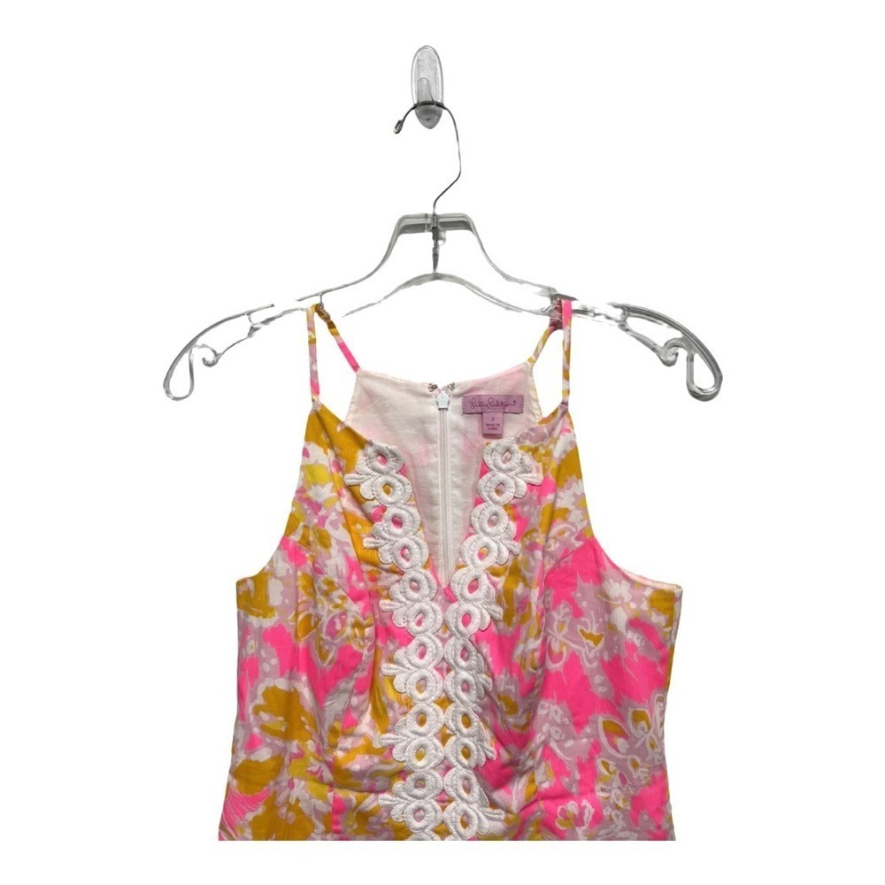 Lilly Pulitzer Magnolia Top Kir Pink Orange Royal Ohh La La Halter Tank Sz 2 View 3